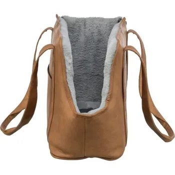Taška pro psa a kočku TRIXIE Transportní taška EVELYN do 5 kg umělá kůže plyš 40 x 30 x 20 cm hnědá/šedá