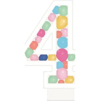 Party dekorace Svíčka dortová barevné lentilky číslo 4