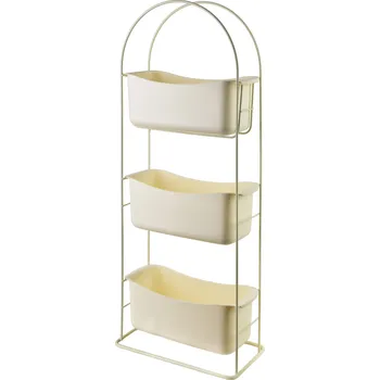 regál Třípatrový koupelnový regál DEA béžový