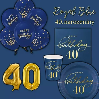 Party dekorace Dekorační sada 40. narozeniny Royal Blue