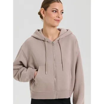 Dámská móda Sinsay - Mikina s&nbsp;kapucí - béžová - 969FI-80X - 969FI-80X-XXL