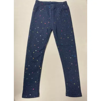 Dívčí legíny Dívčí zateplené legíny Topo in Fashion modrý melír třpytivé hvězdičky velikost 92 (40170-822)