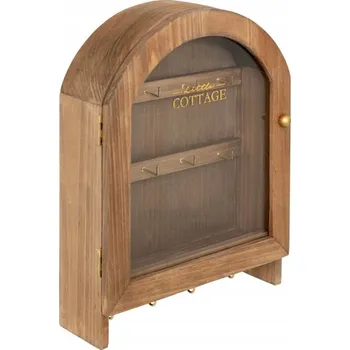 Skříňka na klíč DŘEVĚNÁ SKŘÍŇKA NA KLÍČE 28 X 22 CM DO PŘEDSÍNĚ HNĚDÁ