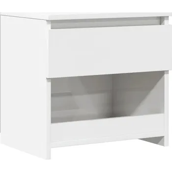 Noční stolek Bílá noční stolek s 1 zásuvkou, 40 x 30 x 39 cm