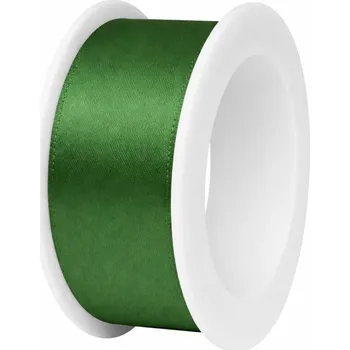 Stuha Stuha saténová tmavě zelená 25mm x 3m (7,-Kč/m) (Jednobarevná saténová stuha, barva tmavě zelená, oboustranný satén)