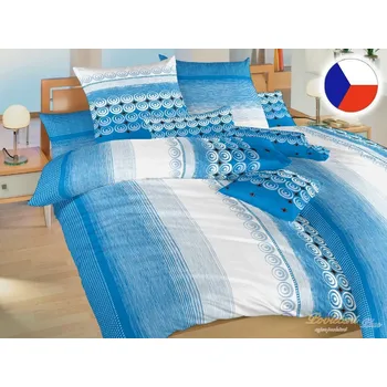 Povlečení Dadka Modrá sahara Krepové povlečení 240x200cm ,70x90cm