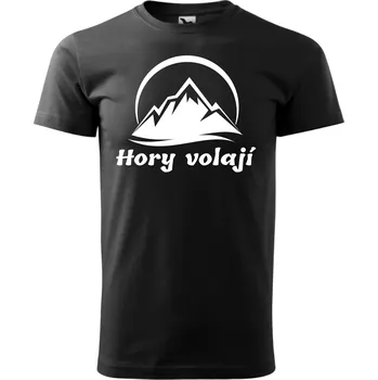 Pánské tričko Pánské tričko s potiskem Hory volají černé