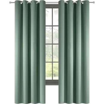 Závěs BytoTex Zatemňovací závěs s kroužky L769, 140 x 250 cm-zelený