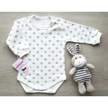 Kojenecký body AMÁLKA Bavlněné body dlouhý rukáv, magické hvězdičky Velikost: 68