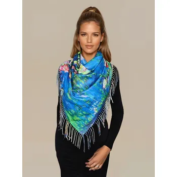 Šála Classic Scarf Oboustranná vlněná šála s obrazem Kosatce van Gogh a Monet lekníny 2 v 1