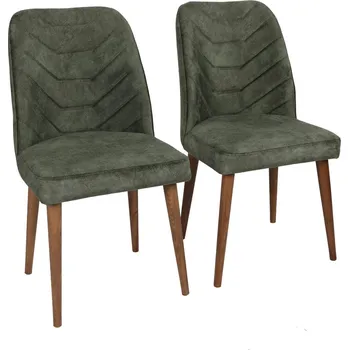 Jídelní židle Sada 2 ks jídelních židlí Dallas 558 V2 ořech/zelená