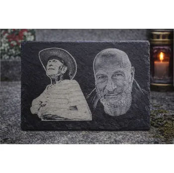 Smuteční dekorace Foto na hrob z břidlice 30x20 cm