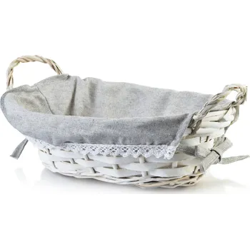 Košík na chléb WILL 25x17x8 cm šedý/bílý