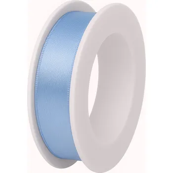Stuha Stuha saténová světle modrá 15mm x 3m (6,-Kč/m) (Jednobarevná saténová stuha, barva světle modrá, oboustranný satén)