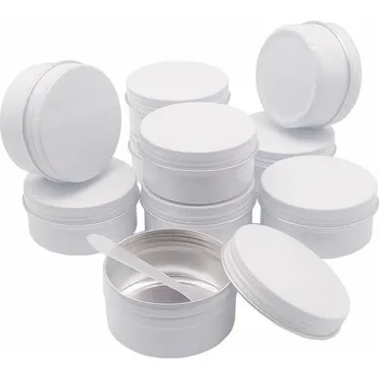 Jídlonosič 10 kusů 80g bílých kulatých kovových cestovních dóz, 80ml cestovní hliníkové dózy se šroubovacím