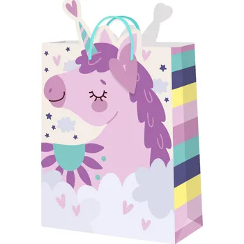 Party dekorace Dárková taška velká - Jednorožec (26 × 12,7 × 32,4 cm)