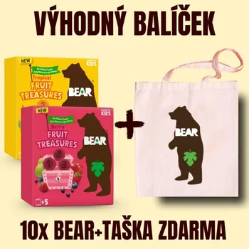 Čokoláda BEAR Fruit Treasures 10 ks + BEAR Plátěná taška ZDARMA