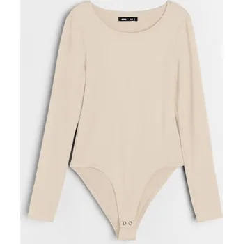Dámská móda Sinsay - Body s dlouhými rukávy - krémová - 486EU-01X - 486EU-01X-XL
