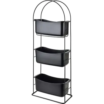 regál Třípatrový koupelnový regál DEA černý