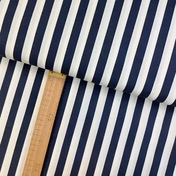 Bavlněné plátno - Proužky temně modrá, bílá - šíře 150cm