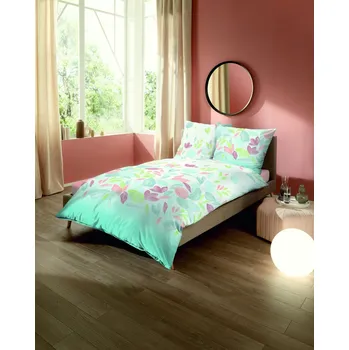 Povlečení Kaeppel Povlečení krep Matisse 473/453 100% bavlna květiny 140x200 / 70x90 Mint