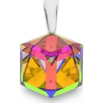 Přívěsek Přívěsek kostka duhová (Šperky s Swarovski elements)