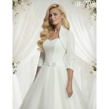 Bolerko Taftové svatební bolerko - bílé: B-208, vel. S, XL Vybraná velikost: M