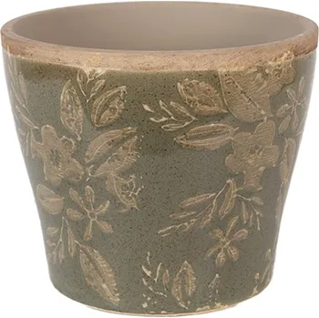 Květináč Zelený keramický obal na květináč s květy Timothée S - Ø 10*9 cm