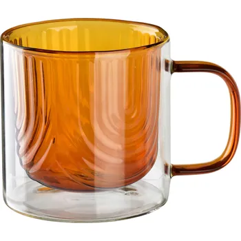 Skleněný hrnek PETER HONEY 320 ml čirý/medový