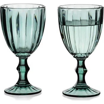 Sklenice Sada 4 ks sklenic ELISE STRIPES 320 ml zelená