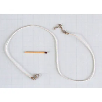 Voskovaná šňůrka bavlněná s karabinkou BÍLÁ