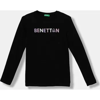 Dětské bavlněné tričko s dlouhým rukávem United Colors of Benetton 3I9WC10JR.G.reproposed černá 99X, vel. 160