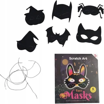 kreativní sada MASKY ZVÍŘÁTKA ŠKRABACÍ OBRÁZKY kreativní sada pro děti 6 masek