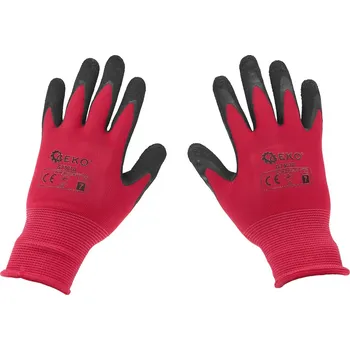Pracovní rukavice Geko Ochranné rukavice potažené r. 7 - růžové (12/240)