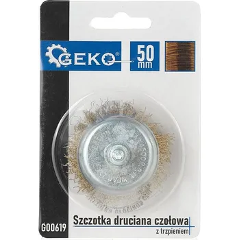 Drátěný kartáč Geko Drátěný kartáč čelní, mosazný 50 mm s trnem (100)