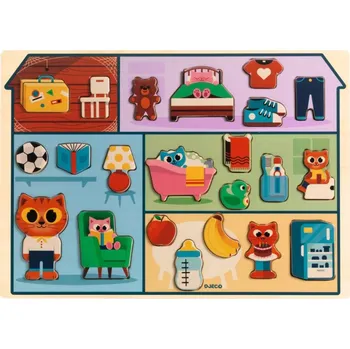 puzzle pro nejmenší Djeco Vkládací puzzle Domeček