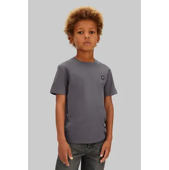 Dětská móda Dětské bavlněné tričko Calvin Klein Jeans IU0IU00543.104.116.PPY2 šedá 90X, vel. 104