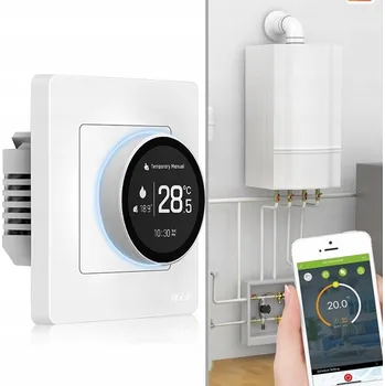 ZigBee Termostat Regulátor teploty TUYA pro vodní/plynový kotel, bílý