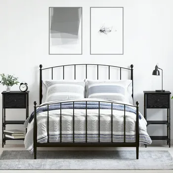 Noční stolek Noční stolek v barvě černý dub, 40x1.50 cm, obdélníkový, matný