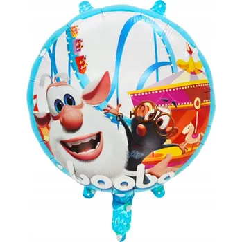 Balónek 2x FÓLIOVÝ BALÓNEK KULATÝ BOOBA CARTOON BUBA PRASÁTKO DEKORACE NAROZENINY 45cm