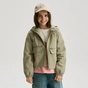 Dívčí bunda Reserved - Bunda s kapucí a cargo kapsami - béžová - 509CV-08X - 509CV-08X-116