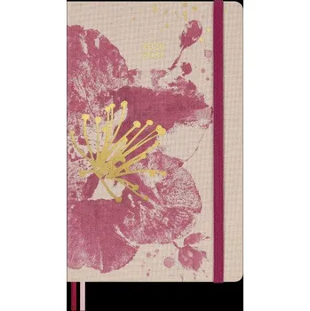 Diář Moleskine 18 Monate Sakura Wochen Notizkalender limitierte Ausgabe 2025/2026, L/A5, 1 Wo = 1 Seite, rechts linierte Seite, fester Einband (Pevná)