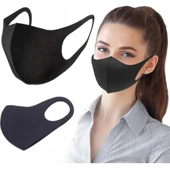 rouška KLASICKÁ ROUŠKA opakovaně použitelná látková maska černá 3 kusy