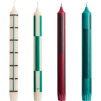 Svíčka HAY Sada svíček Pattern, Greens / Bordeaux, 4 ks AB361-F431