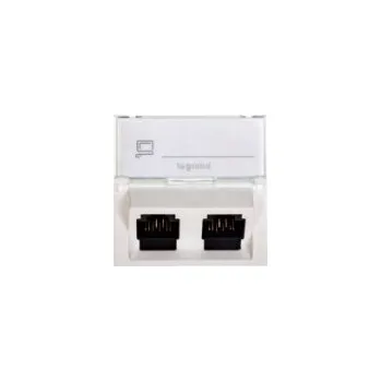 Elektrická zásuvka MOSAIC Dvojitá počítačová zásuvka RJ45 kat.5e UTP bílá 076502