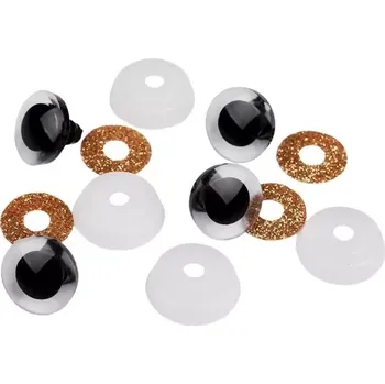 umělá květina Bezpečnostní oči glitrové Ø20 mm zlatá - prodej po 2 ks