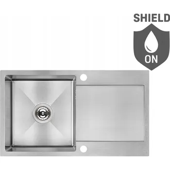 Granitový dřez Jednokomorový dřez Laveo Marmara ocel stříbrný