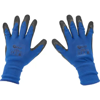 Pracovní rukavice Geko Ochranné rukavice potažené r. 12 - tmavě modré (12/240)