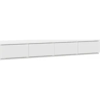 Noční stolek Bílý minimalistický noční stolek se zásuvkami 120 x 36.5 x 16.5 cm