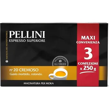 Káva Pellini Espresso Superiore No. 20 Cremoso mletá káva 3×250 g